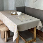 Wheat Field Linen Tablecloth 55x55 | Natural Farmhouse Decor