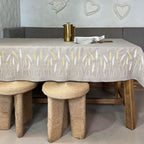 Wheat Field Linen Tablecloth 55x55 | Natural Farmhouse Decor