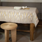 Wheat Field Linen Tablecloth 55x55 | Natural Farmhouse Decor