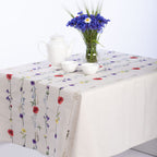 Wildflowers Linen Tablecloth 71x59" - Botanical Farmhouse Table Linens | Premium Natural Linen