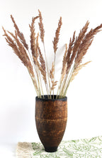 Artisan Oak Wood Vase for Dried Flowers - Handcrafted Design