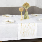 White Wheat Field Linen Tablecloth 71x59 | Farmhouse Linens