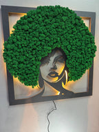 Moss Wall Artwork - "Magic Woman" Wooden Sculpture