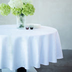 Round White Royal Linen Tablecloth 63 inch | Circle Table Linens