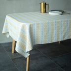Yellow Linen Table Set 75x55 - Complete 7-Piece Dining Collection | Decor Nestly