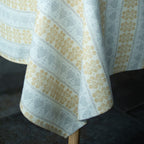 Yellow Linen Table Set 75x55 - Complete 7-Piece Dining Collection | Decor Nestly