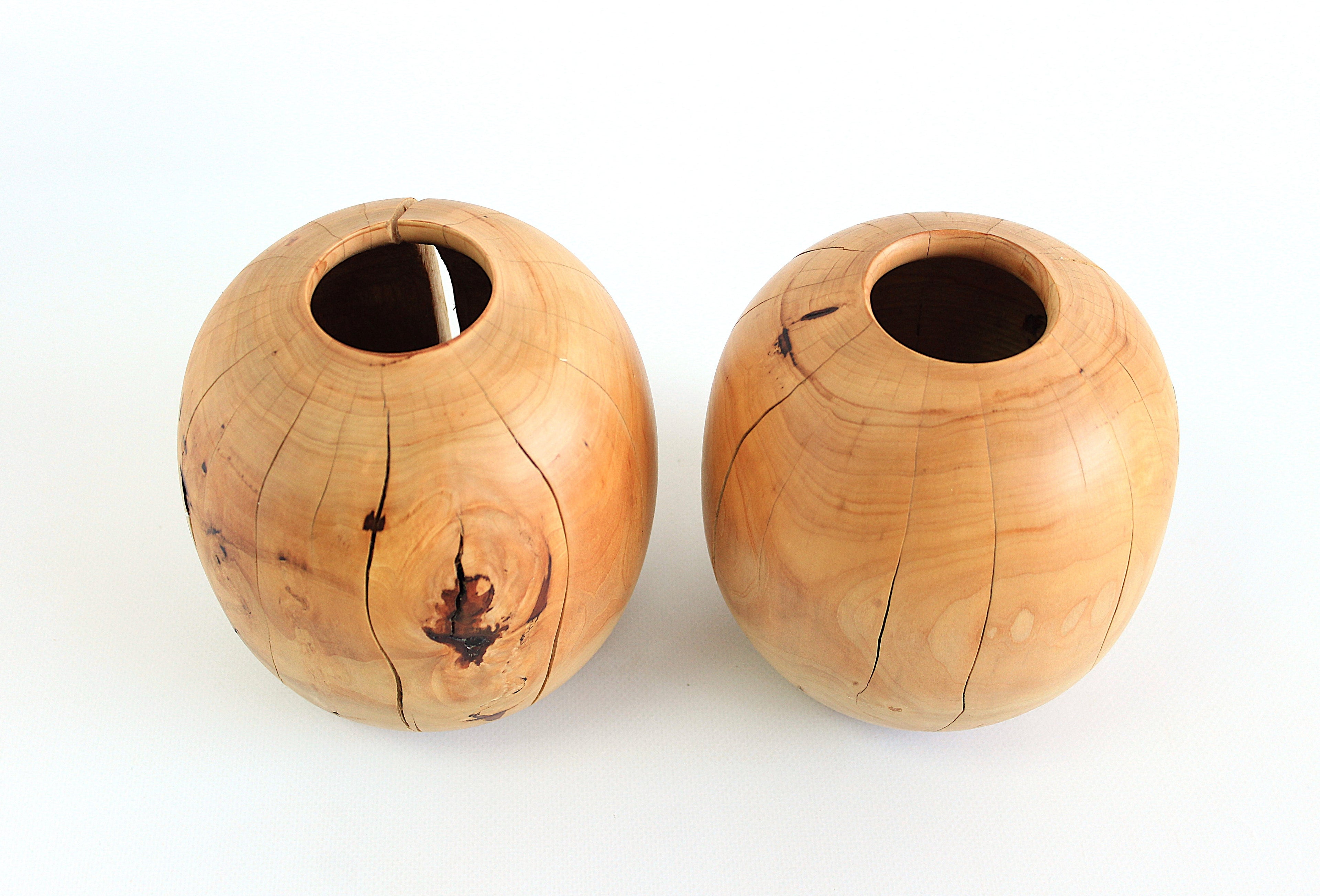 Handcrafted Pear Wood Vase for Dried Flowers - Artisan Made