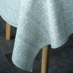 White Gray Linen Table Set 75x55 - Scandinavian 7-Piece Collection | Decor Nestly