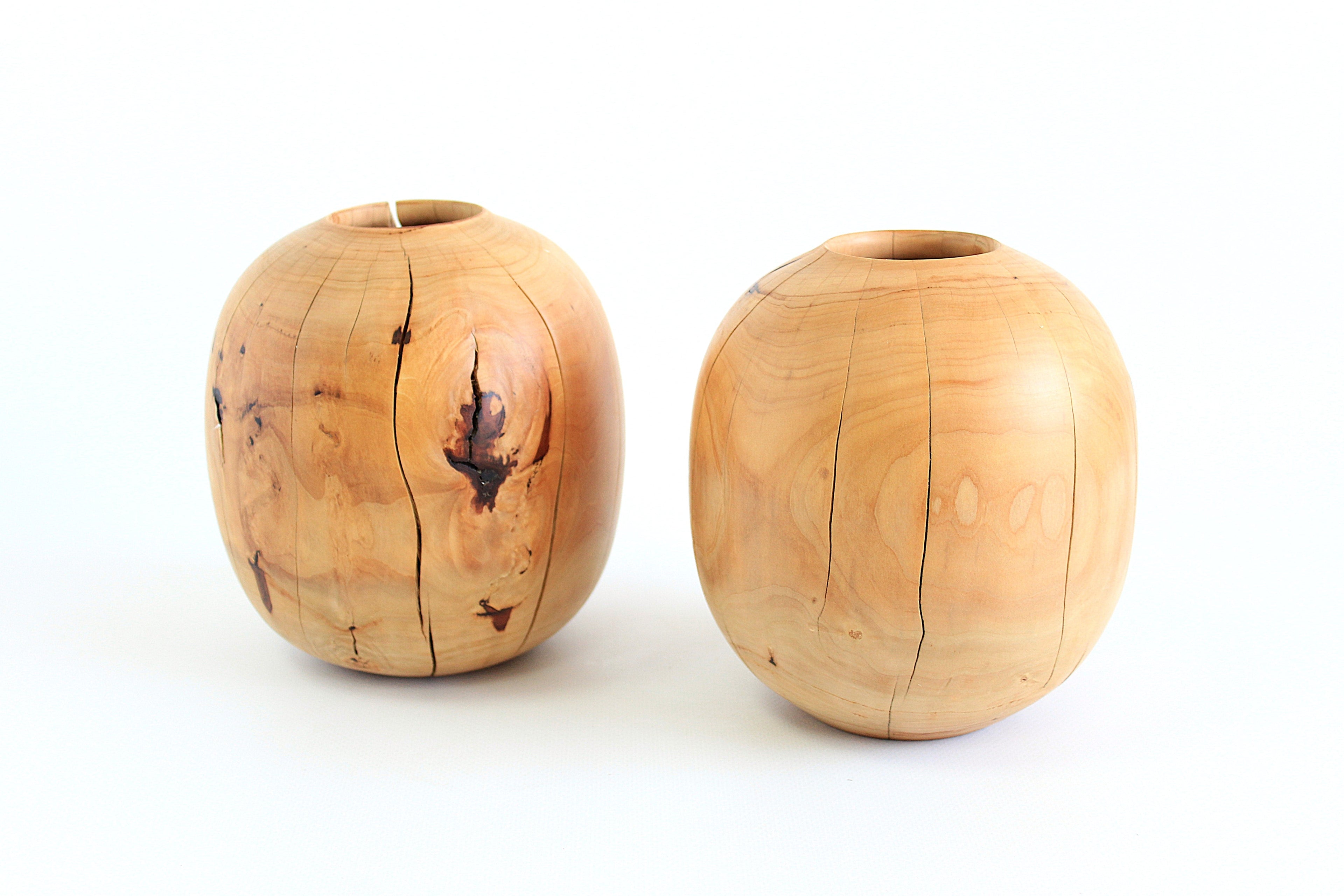 Handcrafted Pear Wood Vase for Dried Flowers - Artisan Made