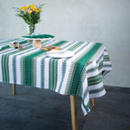 Sage Green Linen Table Set 75x55 - Botanical 7-Piece Collection | Decor Nestly