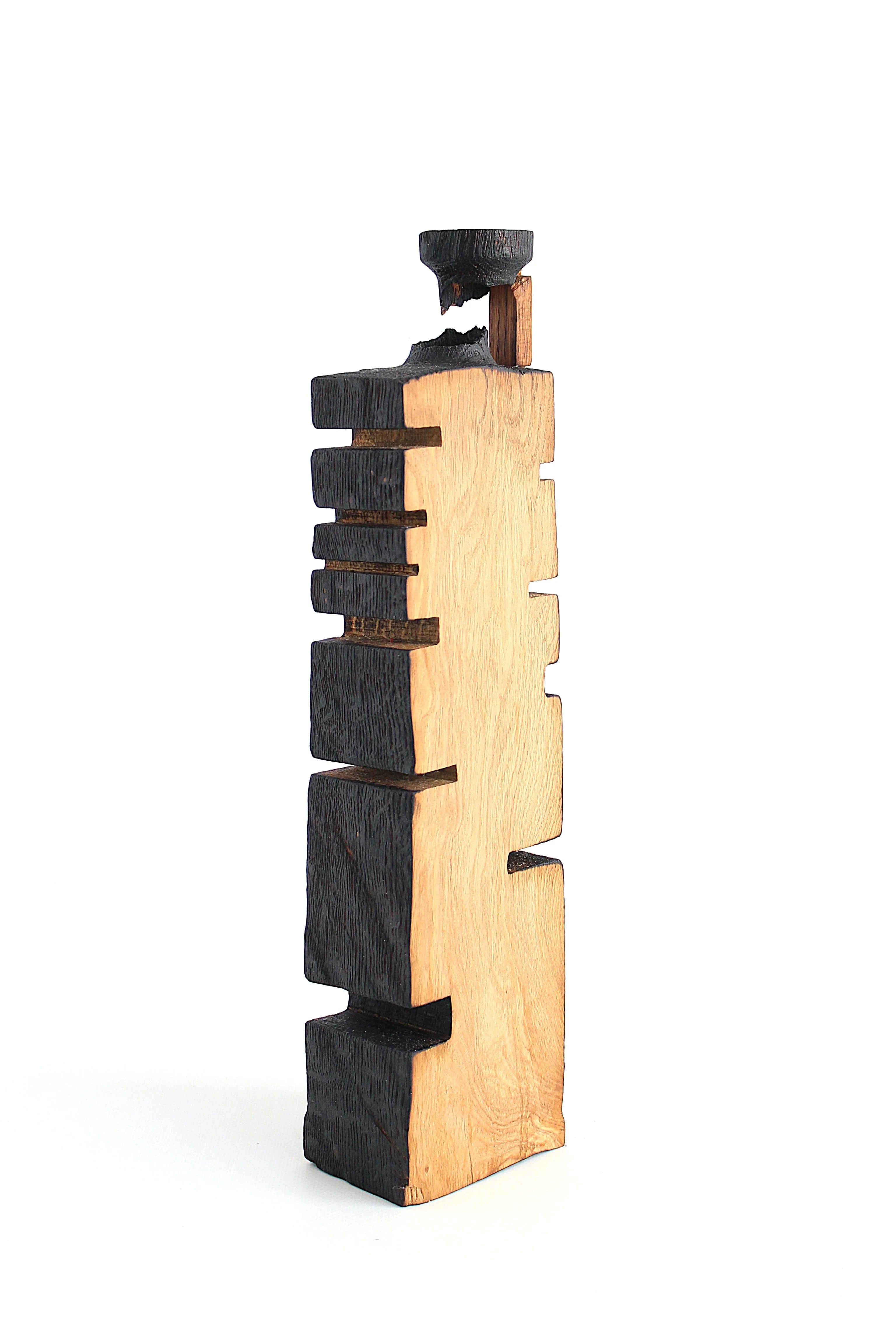 Handmade Black Oak Vase for Dried Flowers – Modern Wooden Home Decor