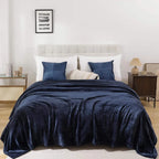 Blue fleece plaid 200 x 220