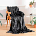 Dark gray fleece plaid 200 x 220 cm