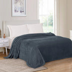 Dark gray fleece plaid 200 x 220 cm