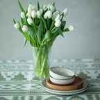 Green Krolevets Linen Tablecloth 65x55" - Traditional Ukrainian Table Linens | Premium Natural Linen