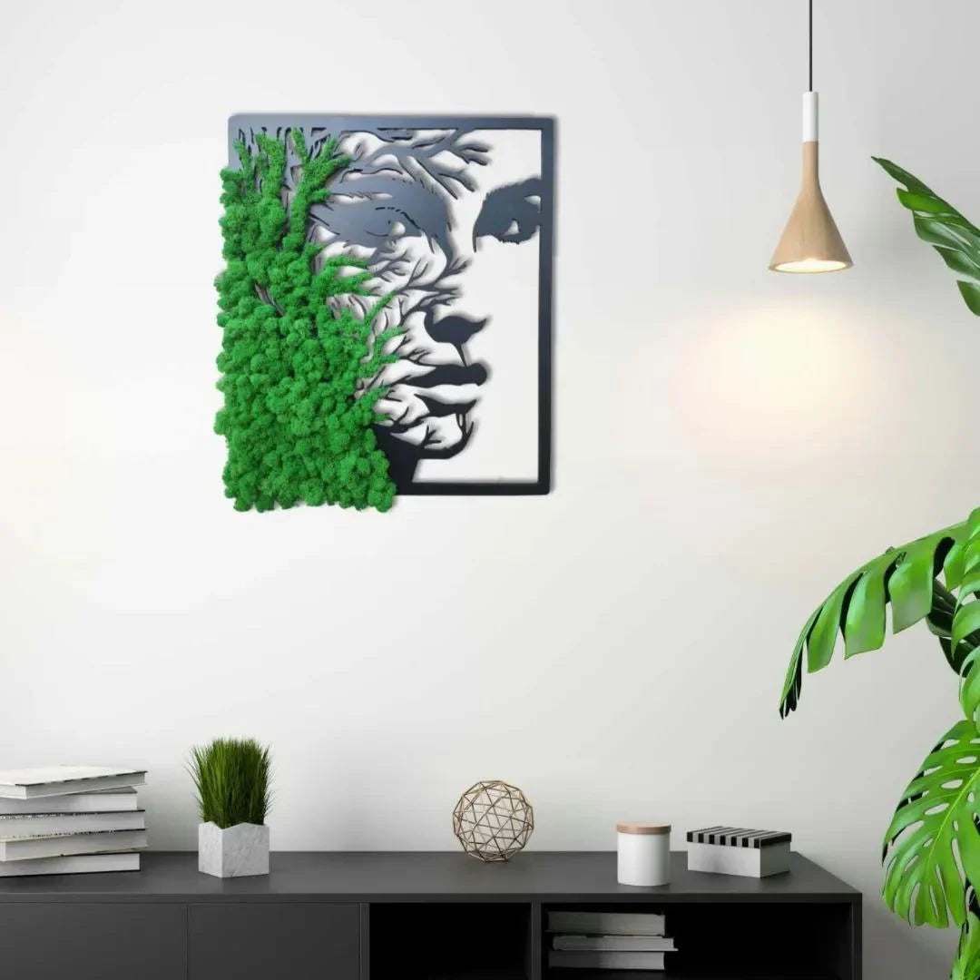 Handcrafted Forest Women wooden sculpture in living room luxury decor